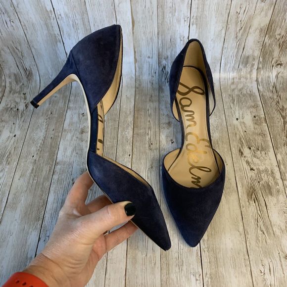 Sam Edelman Shoes - Sam Edelman Telsa Women's Blue Suede Heel Pumps Shoes Size 8